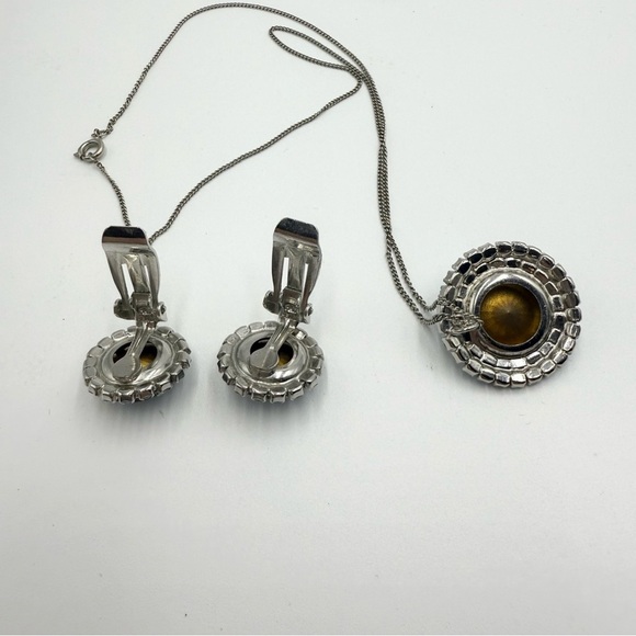 Vintage Three Sets Blue AB Crystal Rhinestones Blue Aqua Necklace and Earrings - Picture 8 of 10